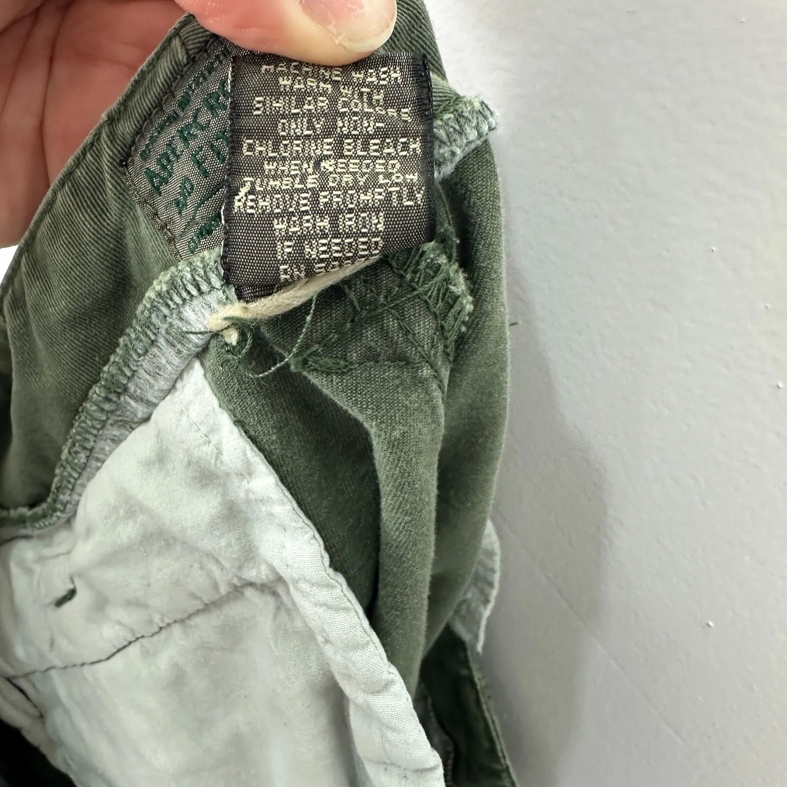 VTG Abercrombie & Fitch Shorts‎ 8 Green Frayed Hem Y2K Prep Utility Cotton 90s - Image 7