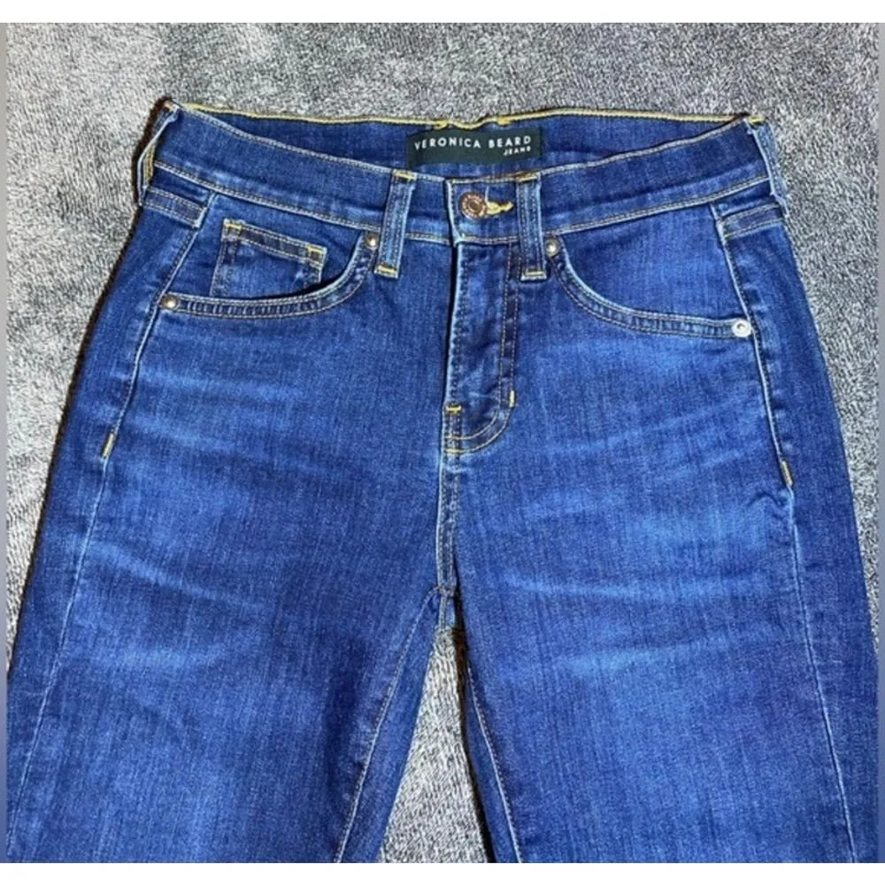 Veronica Beard Brooke Skinny Mid-Rise Bright‎ Blue Cut #318 ( 25/0 ) - Image 3