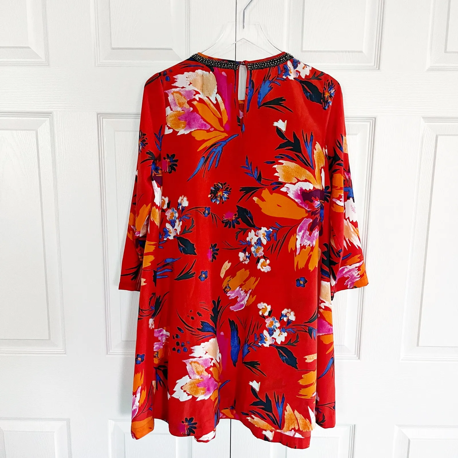 Maeve Anthropologie Sketched Peonies Floral Swing Dress - Image 6