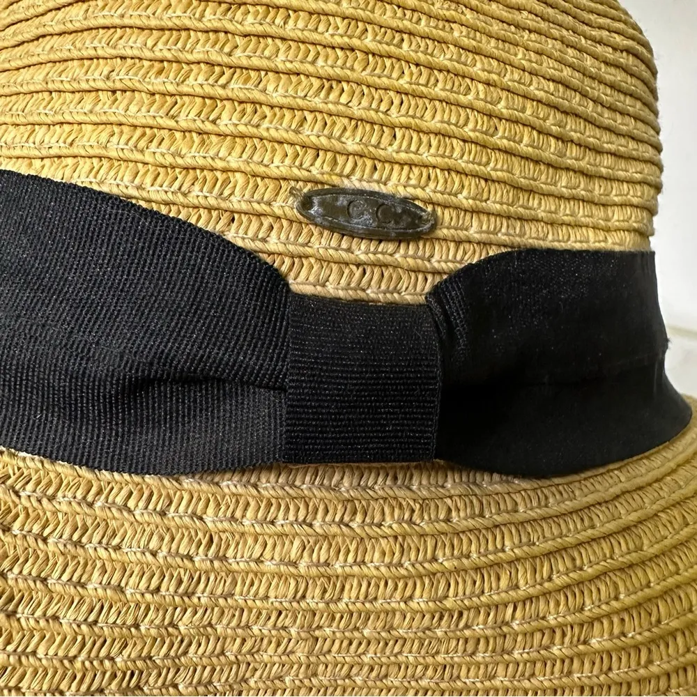 You had Me at Merlot Floppy Paper Sun Hat Drawstring Adjustable Tan - Image 3