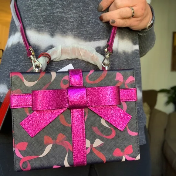 Authentic KATE SPADE Leather gift wrap Crosby/Satchel - Image 2