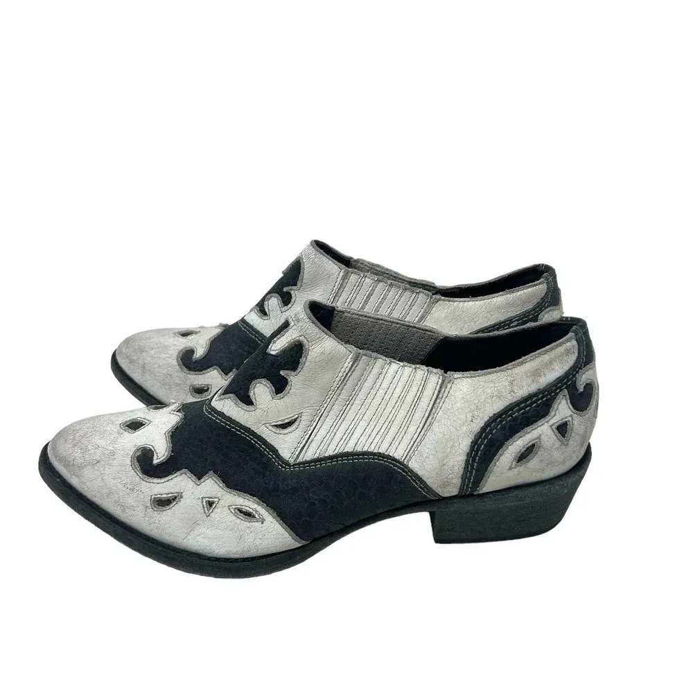 Matisse‎ Steely Leather Ankle Boot White & Black Size 8.5 - Image 8