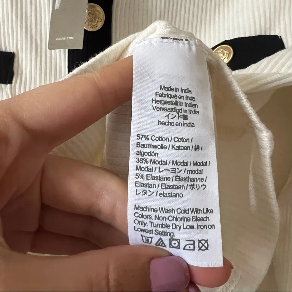 J.Crew Vintage rib lady jacket white black size XS - Image 3