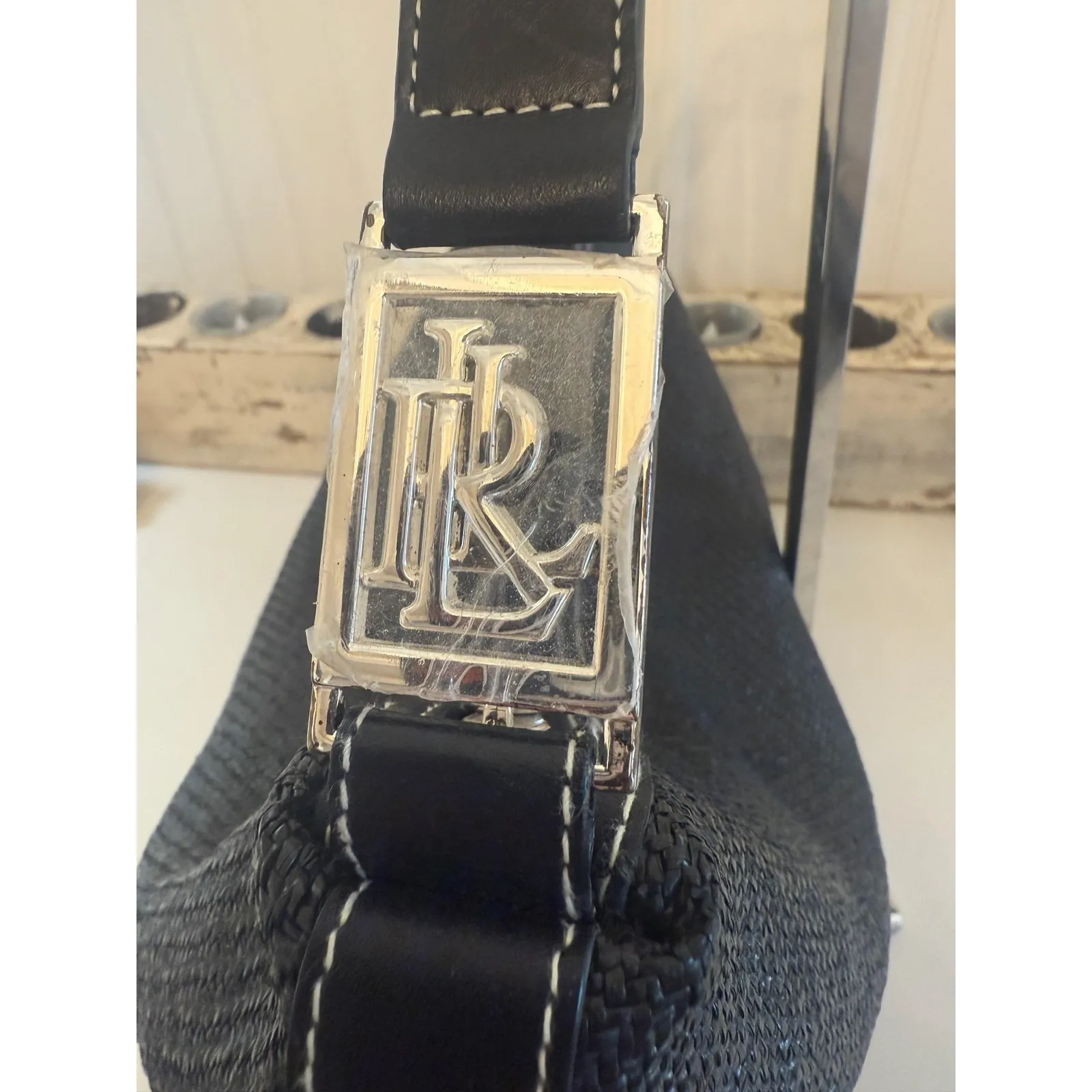 Lauren Ralph Lauren Hobo Bag Womens Large Black Straw Shoulder Purse Work Office - Image 4