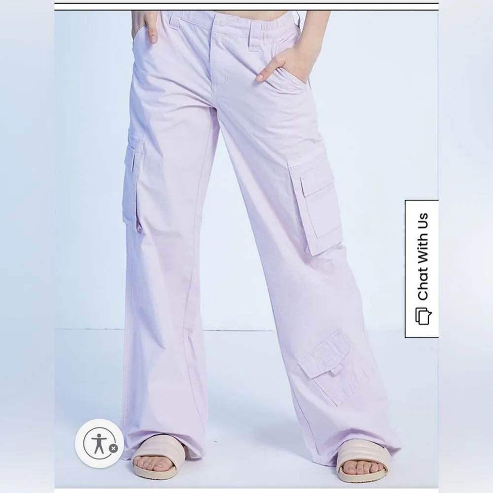 PacSun Lilac Low Rise Puddle Pants cargo baggy loose fit relaxed fit size S - Image 15