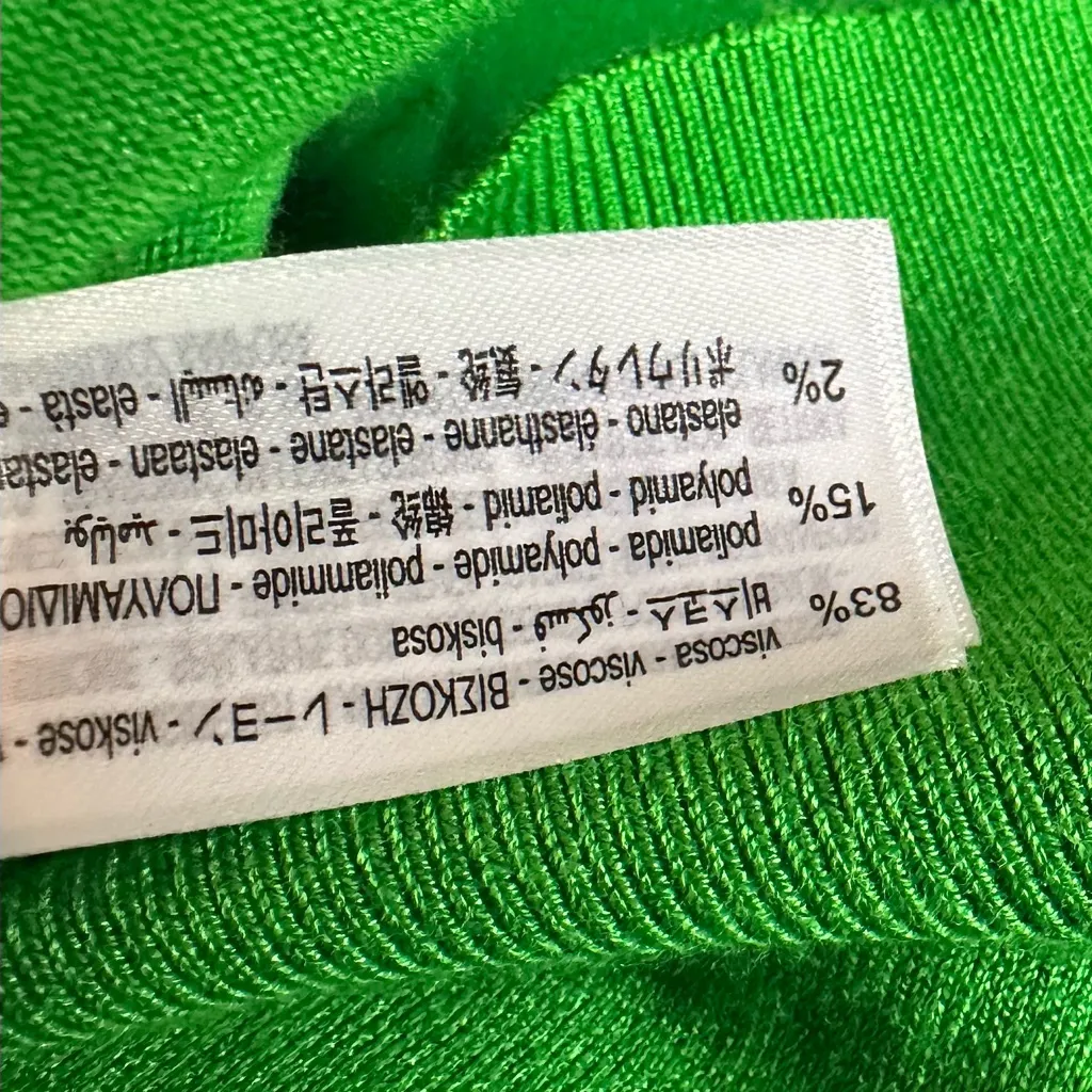 Zara Apple Green Gold Button Detailing at Sleeves Classic Crewneck Sweater - Image 5