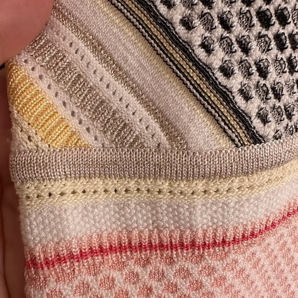 WHITE HOUSE BLACK MARKET Multi Color Mixed Patterns Halter Style Sweater | Small - Image 3