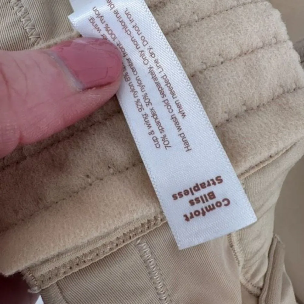 Cacique Comfort Bliss Lightly Lined Multi-Way Strapless Bra Nude Tan Size 46C - Image 10