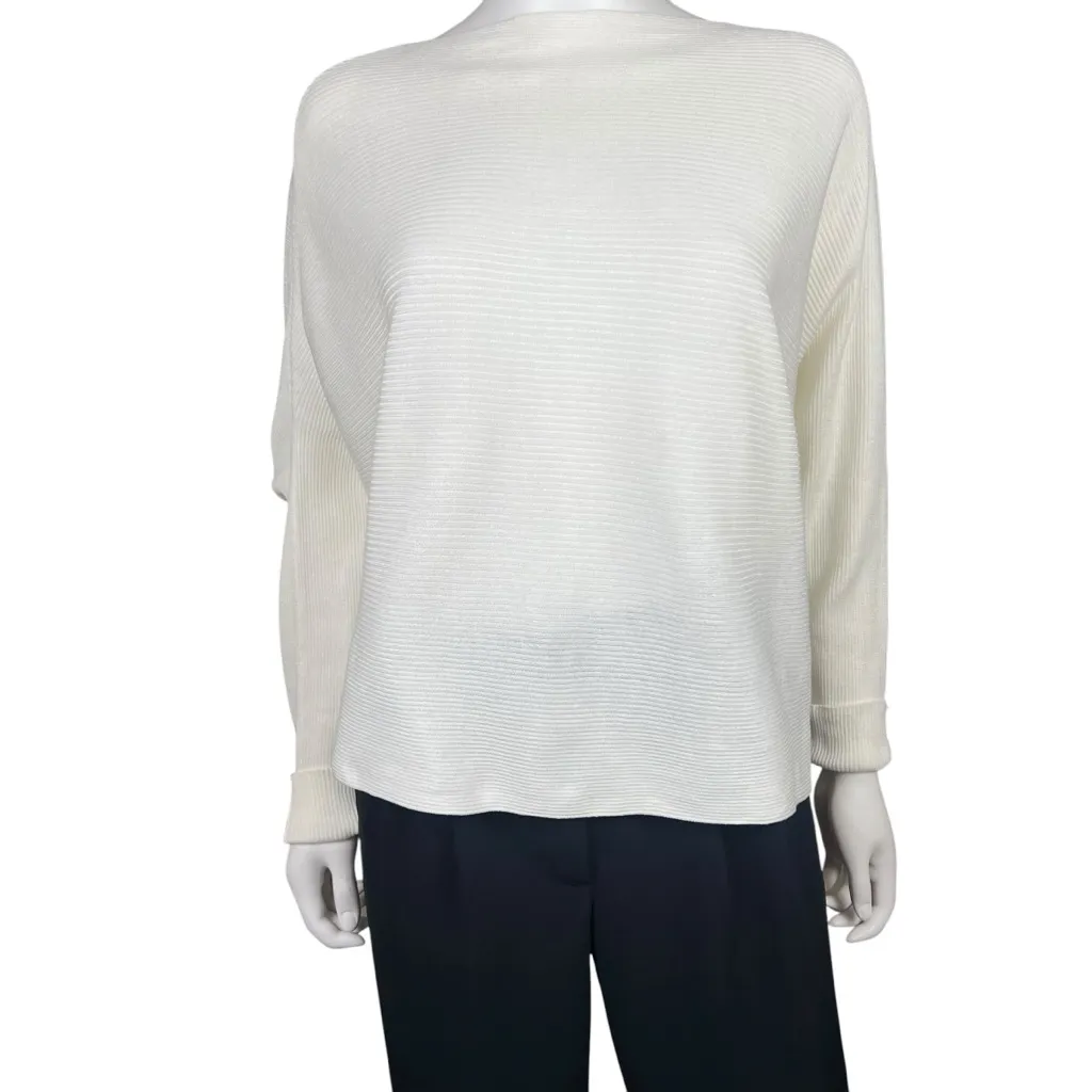 MATTHILDUR Drop Shoulder Long Sleeve Pima Cotton Ribbed Top Size L - Image 4