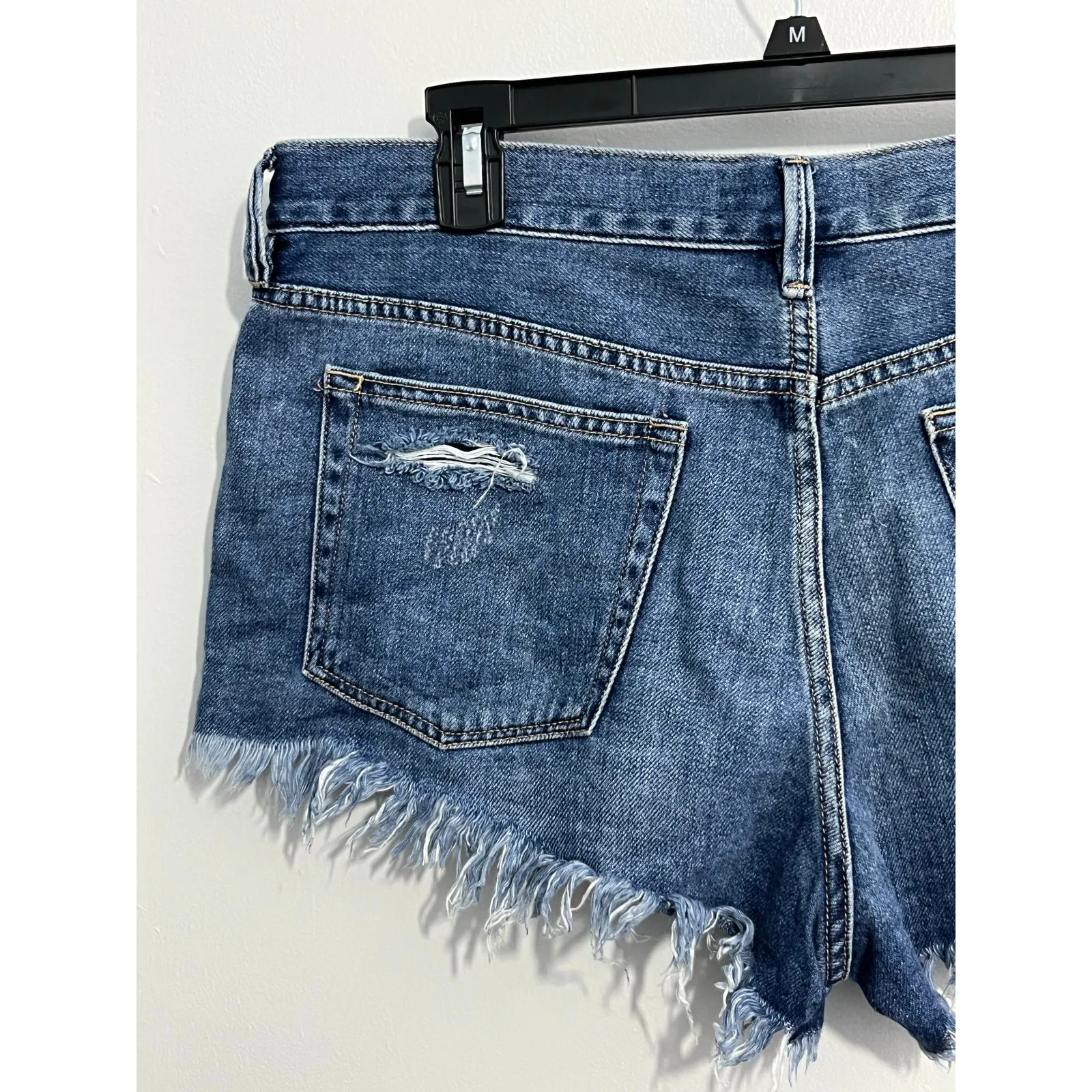 Free People Cut Off Jean Shorts Size 30 High Rise Button Fly Distressed Festival - Image 4