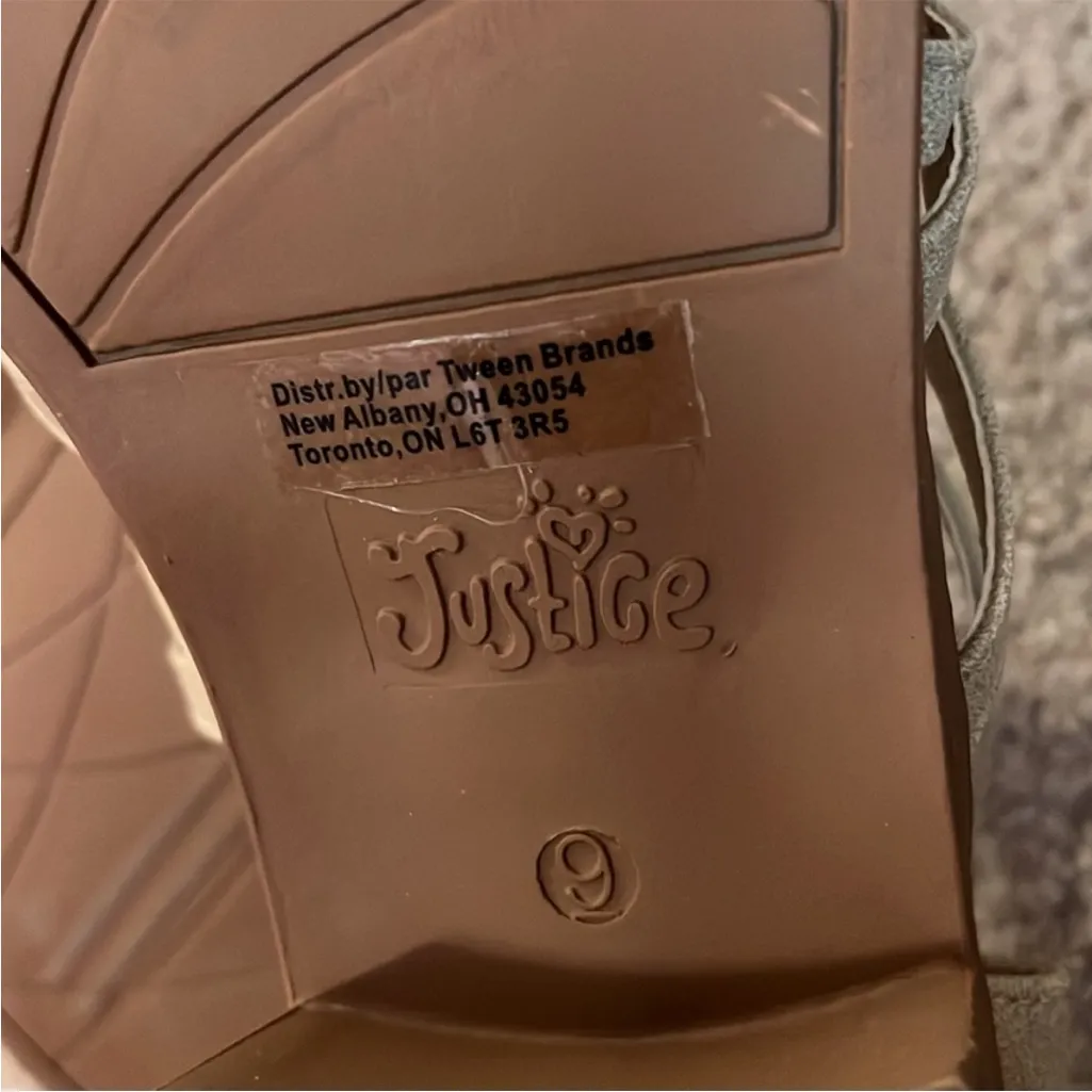 Justice Beige Strappy Heeled Sandals - Image 6