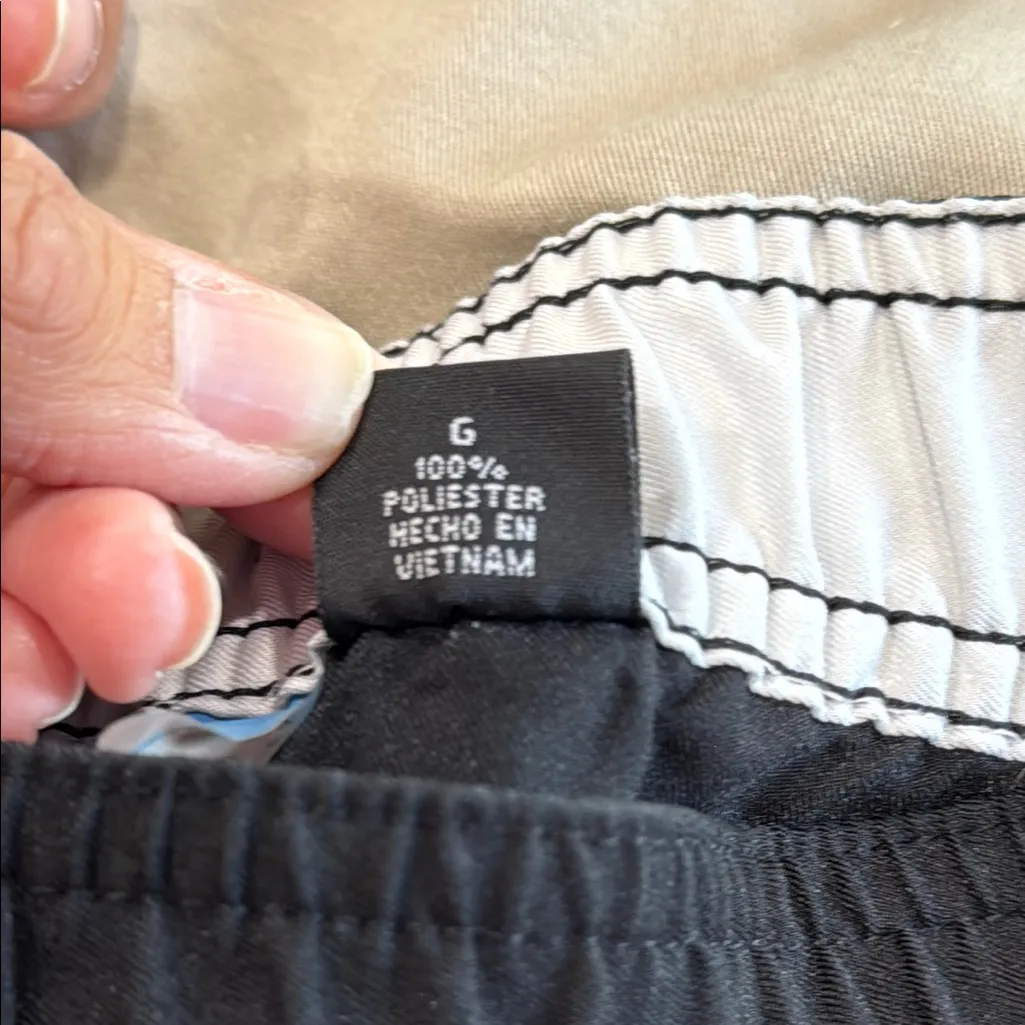 SJB Active Black Track Capri with White Stripes, Retro, Size L Size L - Image 8