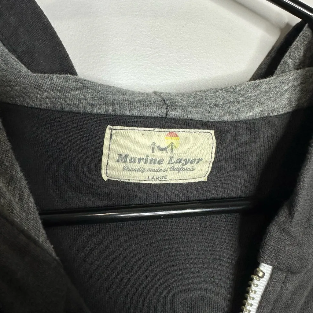 Women’s Marine Layer Size Large Grey Full Zip Hoodie Sweatshirt - Image 4