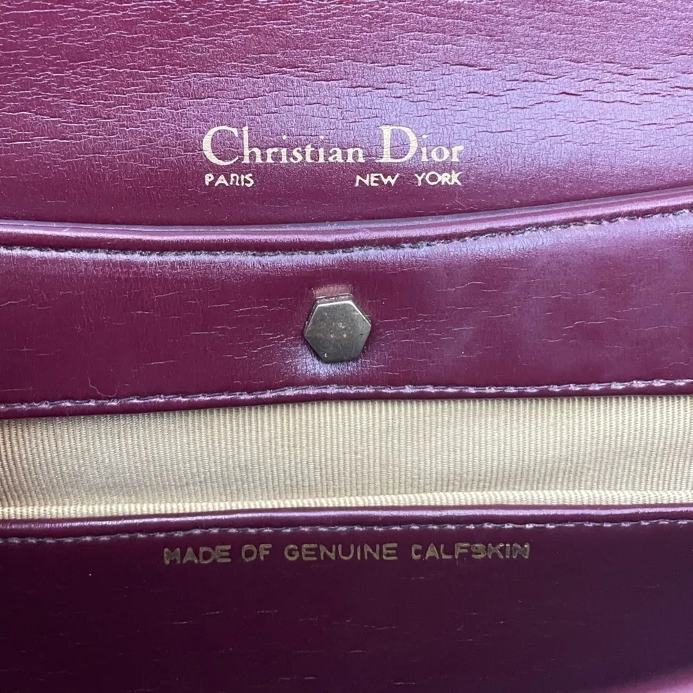 Dior Vintage 30 Montaigne Clutch Shoulder Bag Leather Bordeaux + Coin Purse - Image 2