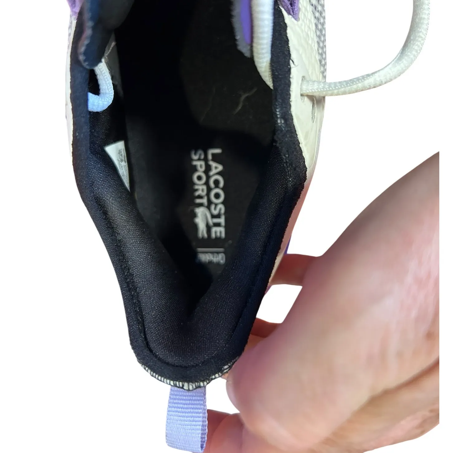 LACOSTE Sport White Purple Ag-lt21 Ultra Textile Tennis Sneakers Women's Size 10 - Image 12
