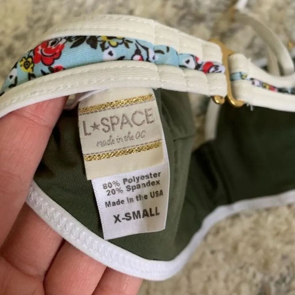 l*space Bloomin’ Gypsy Bombshell Top Size XS Floral Stripe Removable Straps - Image 6