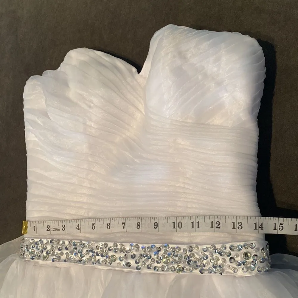 Women’s White Wedding Dress Tulle Ruffles Sweetheart Neckline Size 6 NWOT White - Image 9