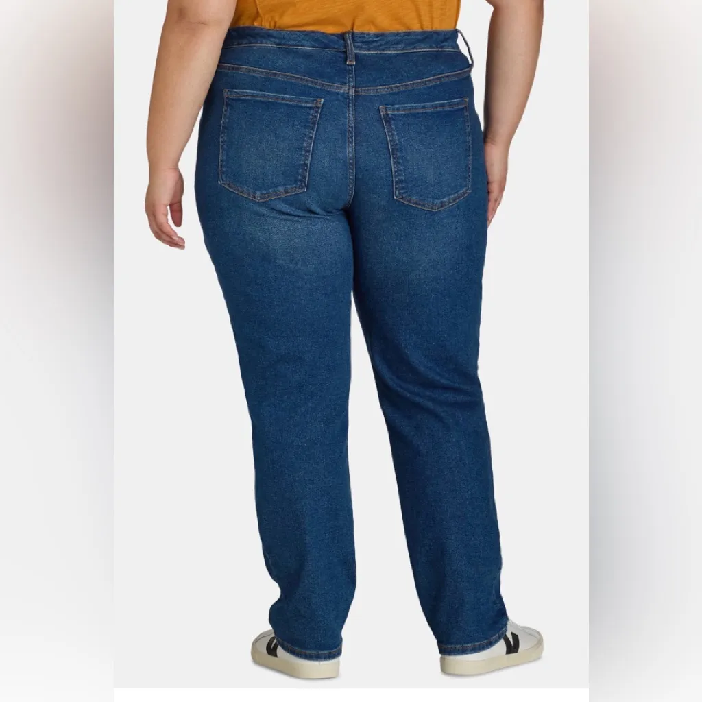 TERRA & SKY Womens Jeans Size 24W Petite High Rise Straight Leg Med Wash New - Image 5