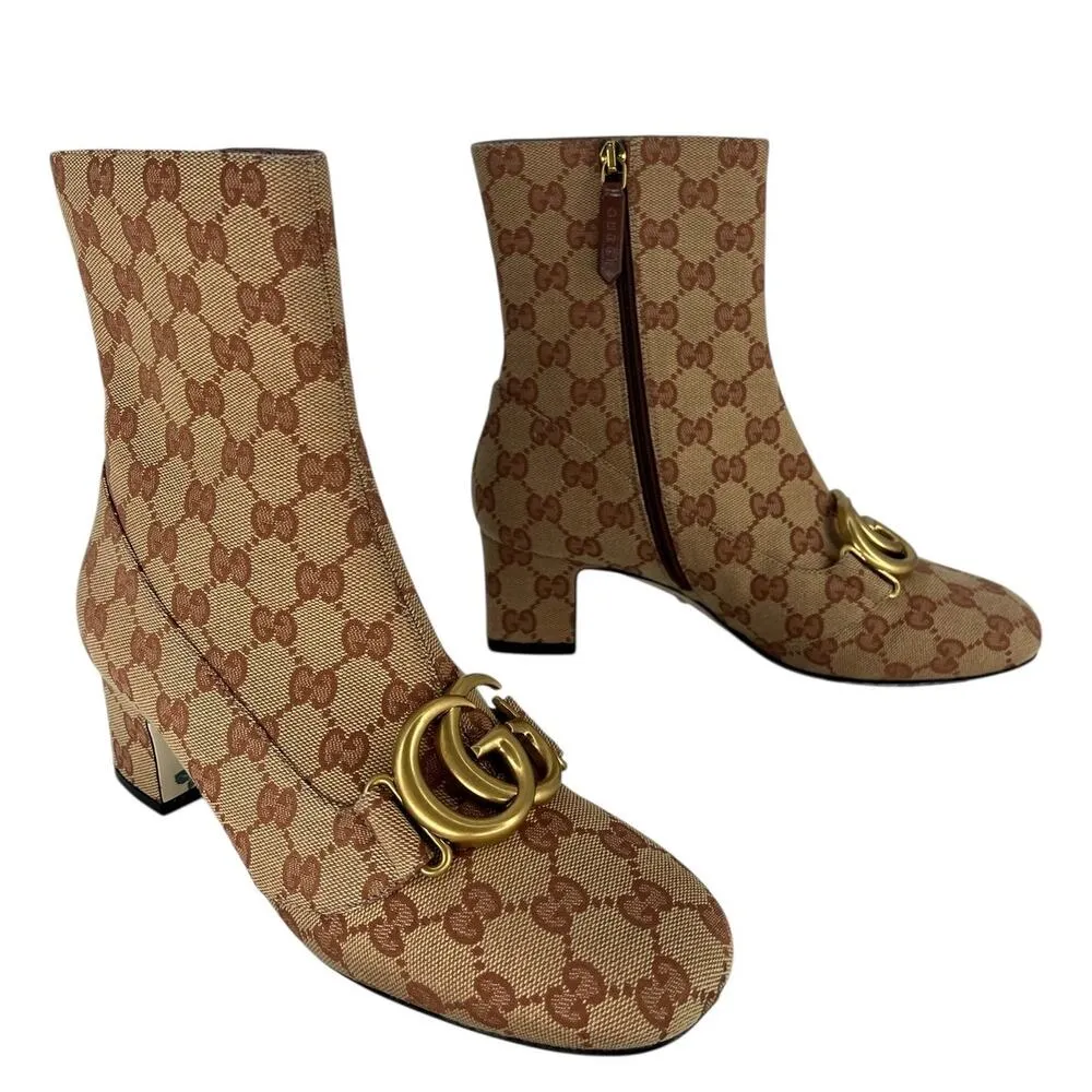 Gucci Victoire GG-Canvas Ankle Boots - Image 6