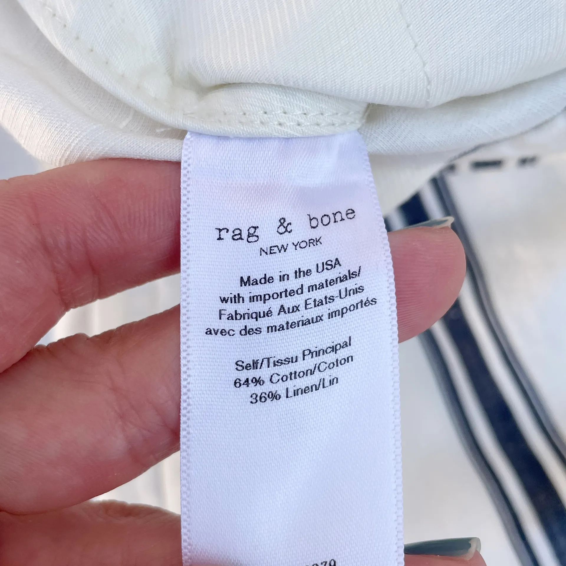 Rag & Bone Oasis high-waist straight-leg striped cotton-linen pants size 2 XS - Image 14