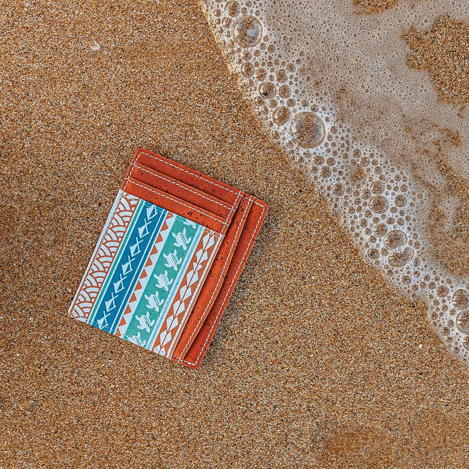 Cork Wallet - Cork Card Holder - Art Print - Eco Friendly – Vegan Non-Leather -Sustainable - Minimalist (Tasi) - Image 5