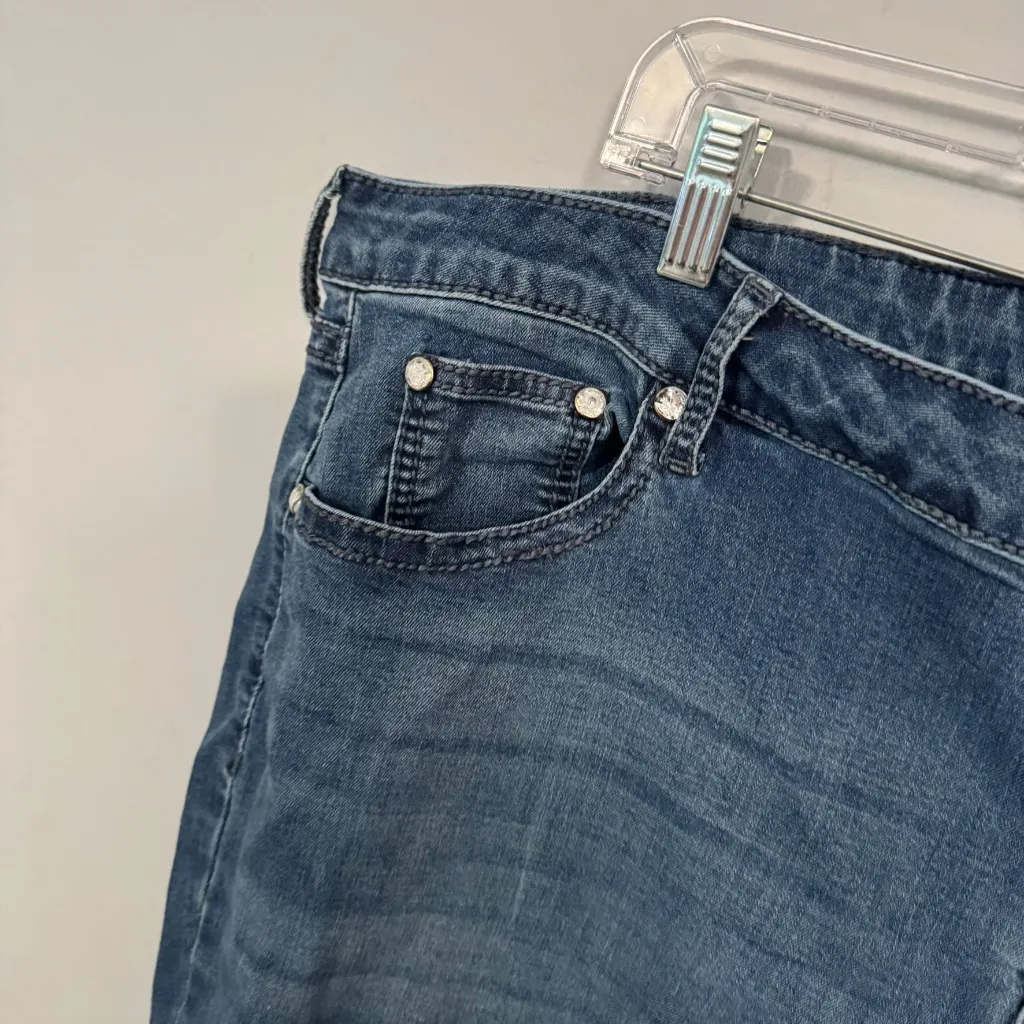 Apt. 9 Bootcut Jeans Bejeweled Pockets Women's Plus Size 24W Medium Wash - Image 4
