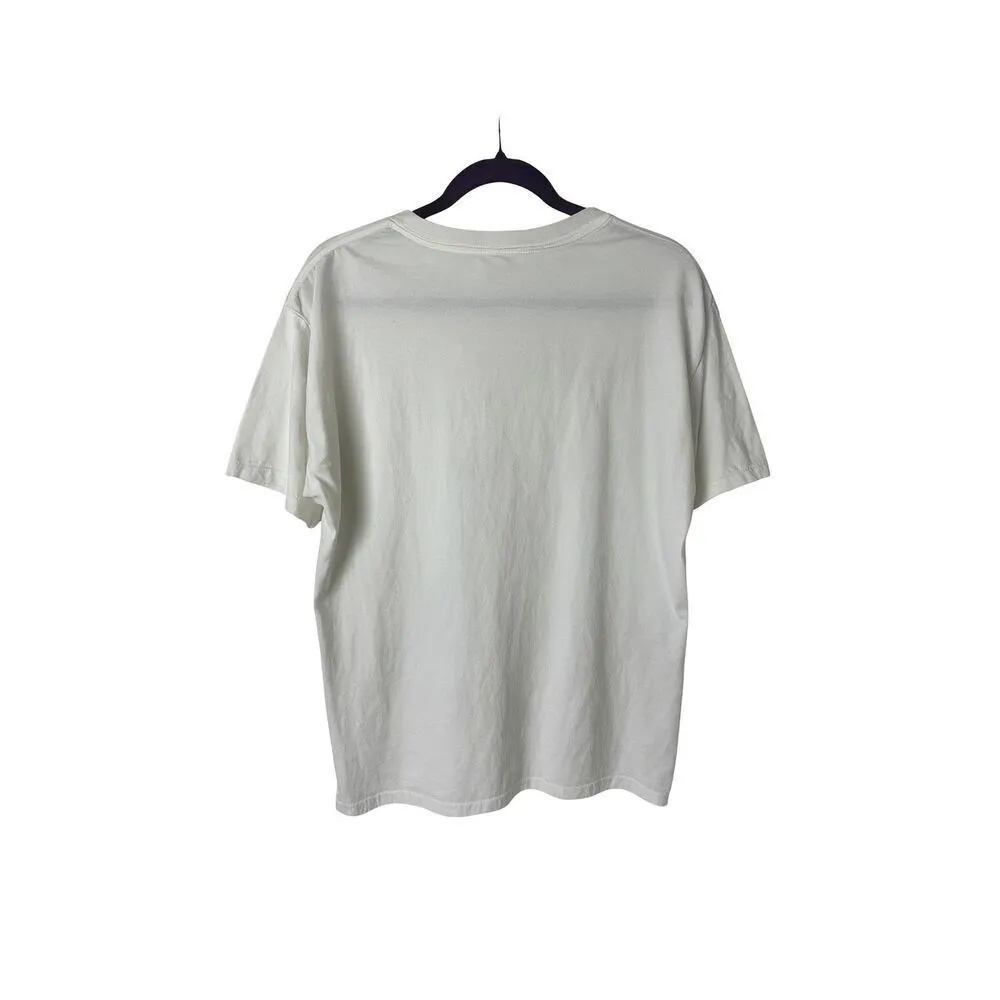 Vintage Fruit of the Loom Butterfly Graphic Tee White Cotton T-Shirt SZ XL - Image 4