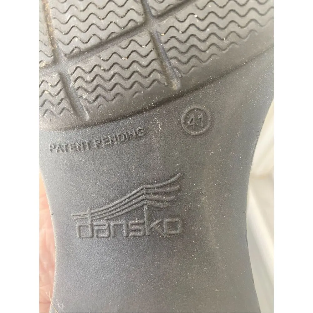 Dansko Blue Floral Patent Clogs Sz 41 - Image 9