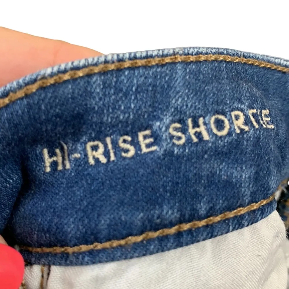 American Eagle Next Level Stretch Hi-Rise Shortie Distressed Jean Shorts - Image 3