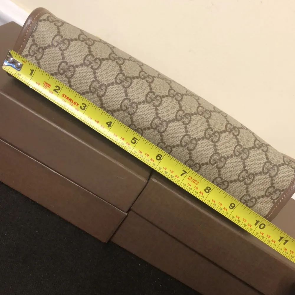 GG Supreme Clutch with Gold GG Zipper Pulls On Top Close and Front Pocket - Image 10