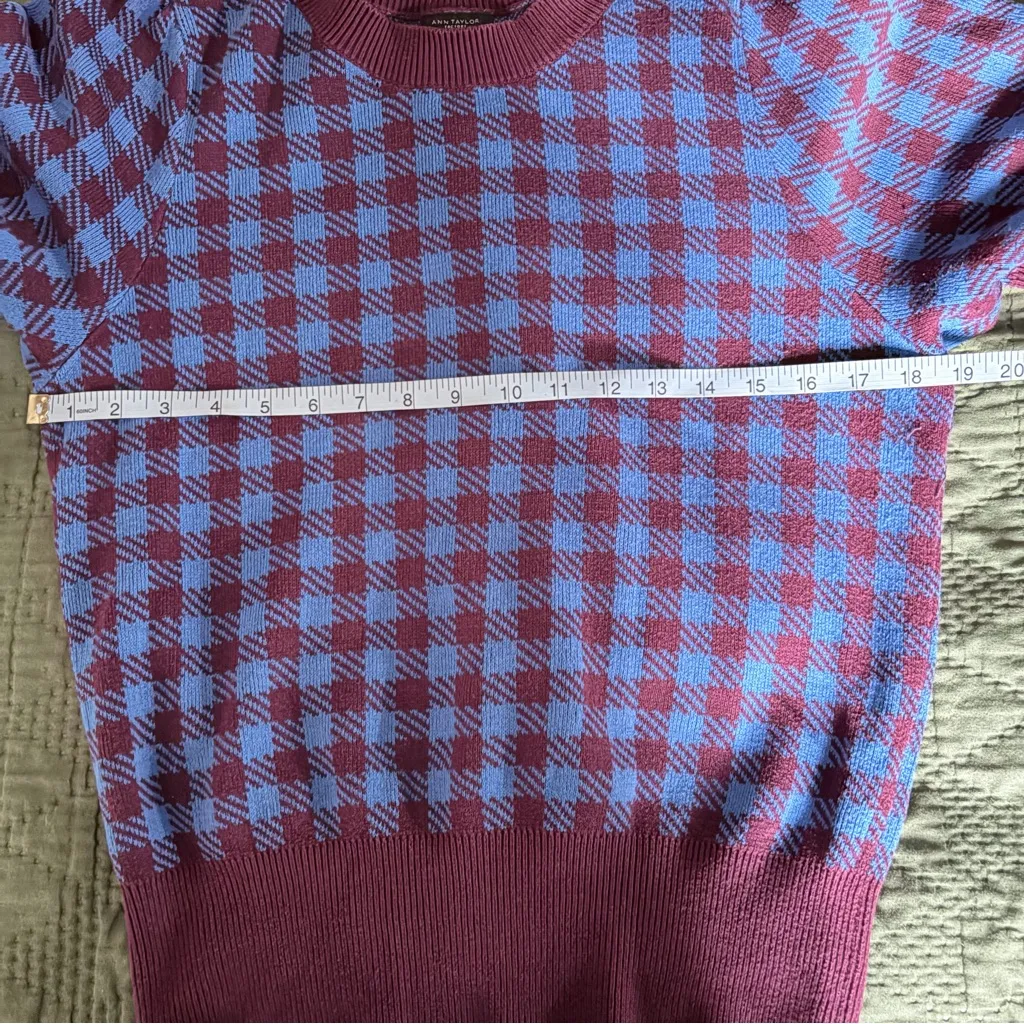 Ann Taylor Women’s Houndstooth Short Sleeve Small Sweater - Image 5