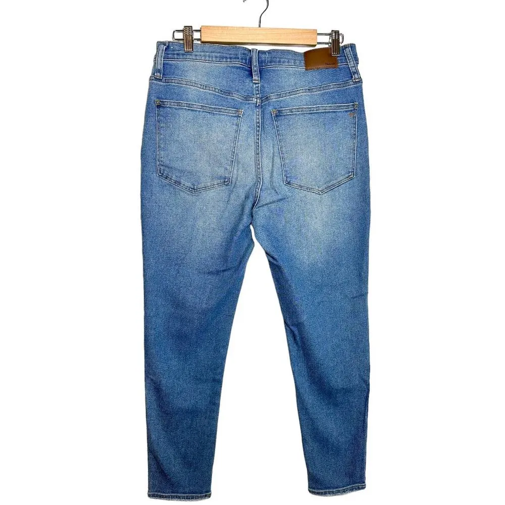 Madewell 10" High-Rise Skinny Ankle Crop Denim Jeans Horne Wash Light Blue 30 - Image 4