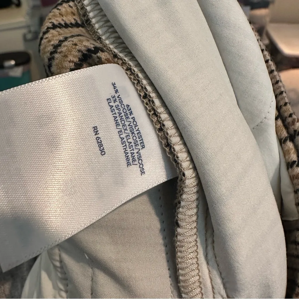 Lands End Brushed Flannel High Rise Pleated Wide Leg Pants Size 6 - Image 7