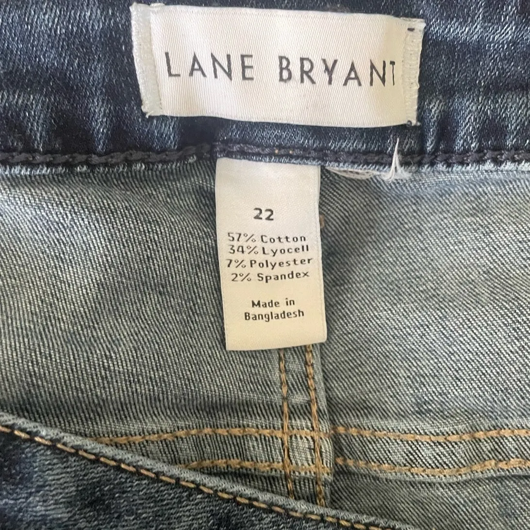 Lane Bryant Women Jeans 22 Blue Straight Leg‎ Normcore Classic Minimalistic - Image 2
