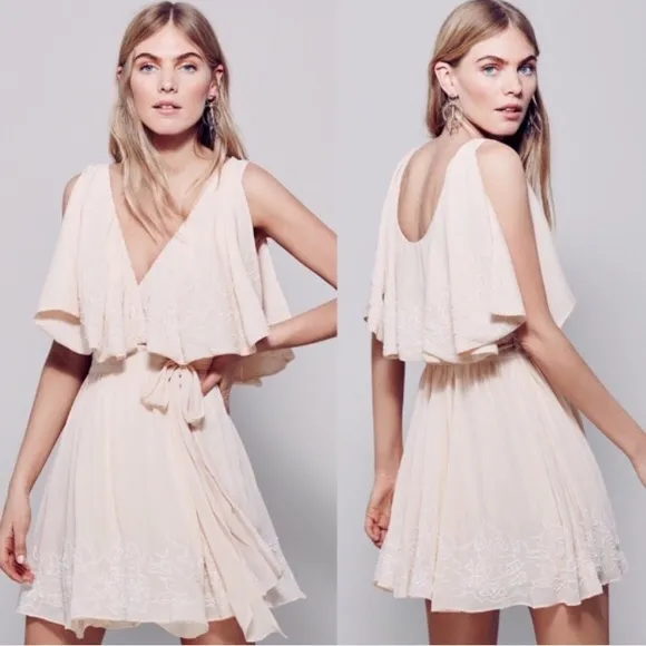 free people sylvia beaded wrap around dress - Image 2