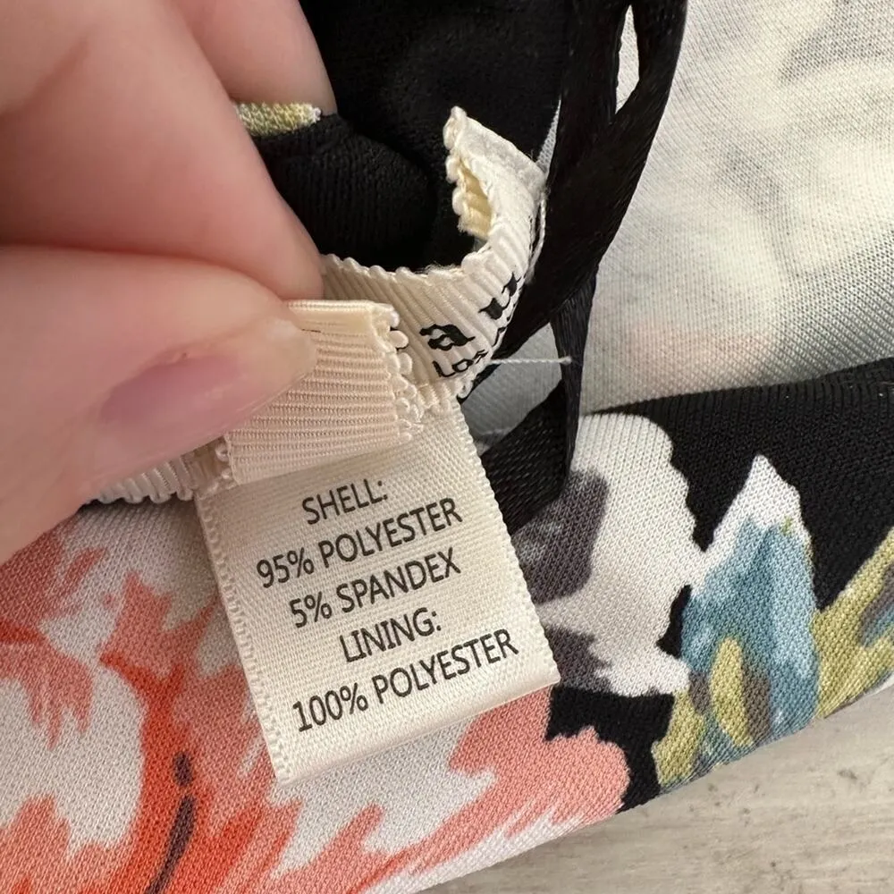 Monteau Womens Floral Midi Dress XS Black Summer Fairy Sundress Sleeveless - Image 4