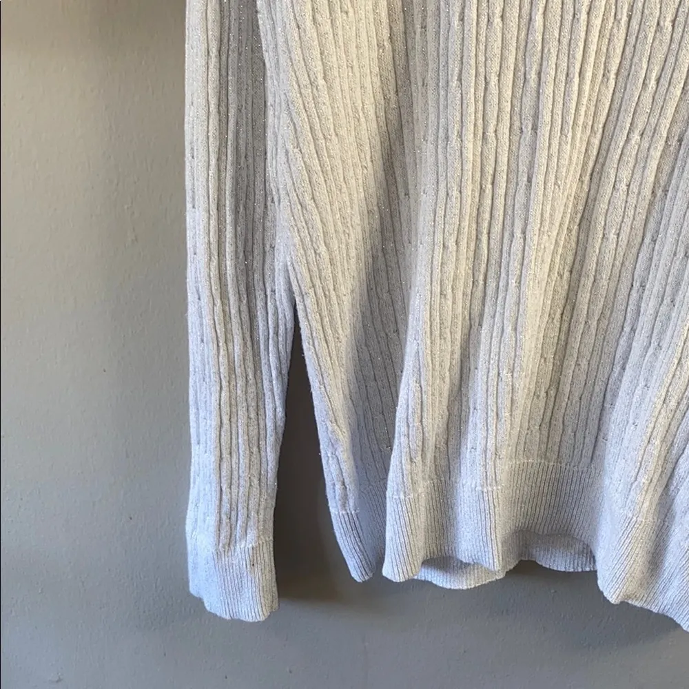 Classic White Cable Knit Sweater Size XL - Image 5