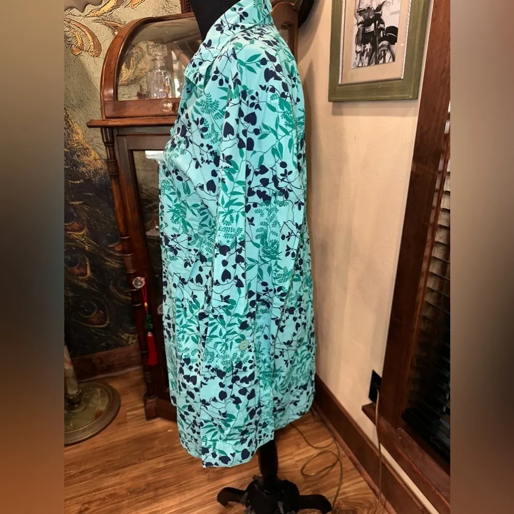 Liz&Me Turquoise Long Sleeve Button Down Shirt 2X Blue - Image 5