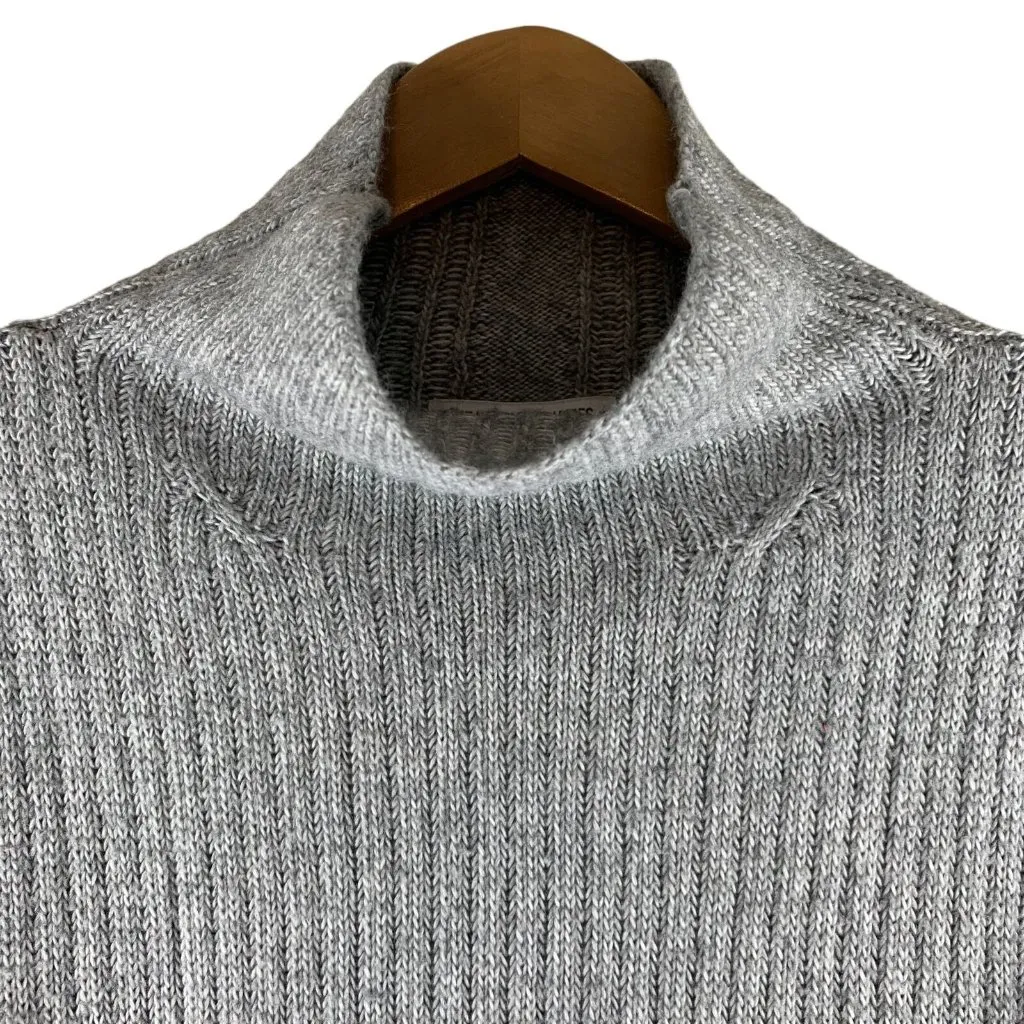 ELIZABETH and JAMES Ash Gray Minimalist Ribbed Knit Turtleneck Sweater Size S - Image 3