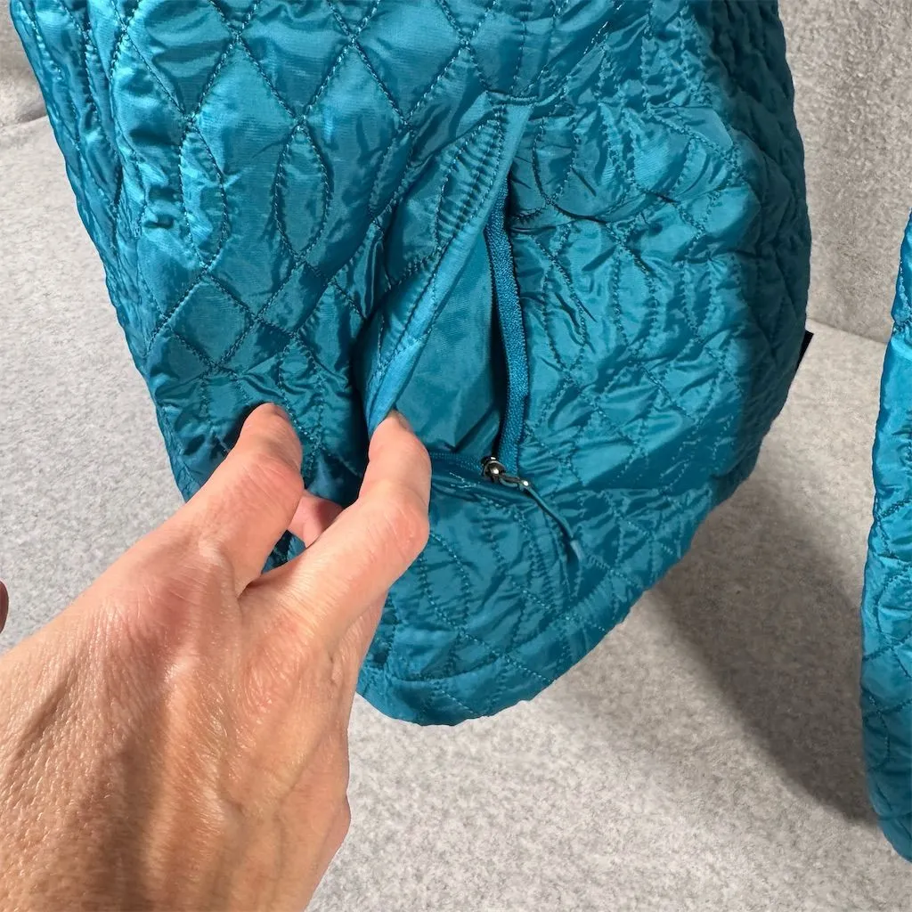 Lands' End  Women's M Teal Blue Quilted Primaloft Packable Jacket - Image 3