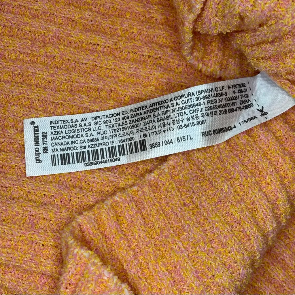 ZARA Orange Creamsicle Sleeveless Knit Ribbed Dress Size Large - Image 7