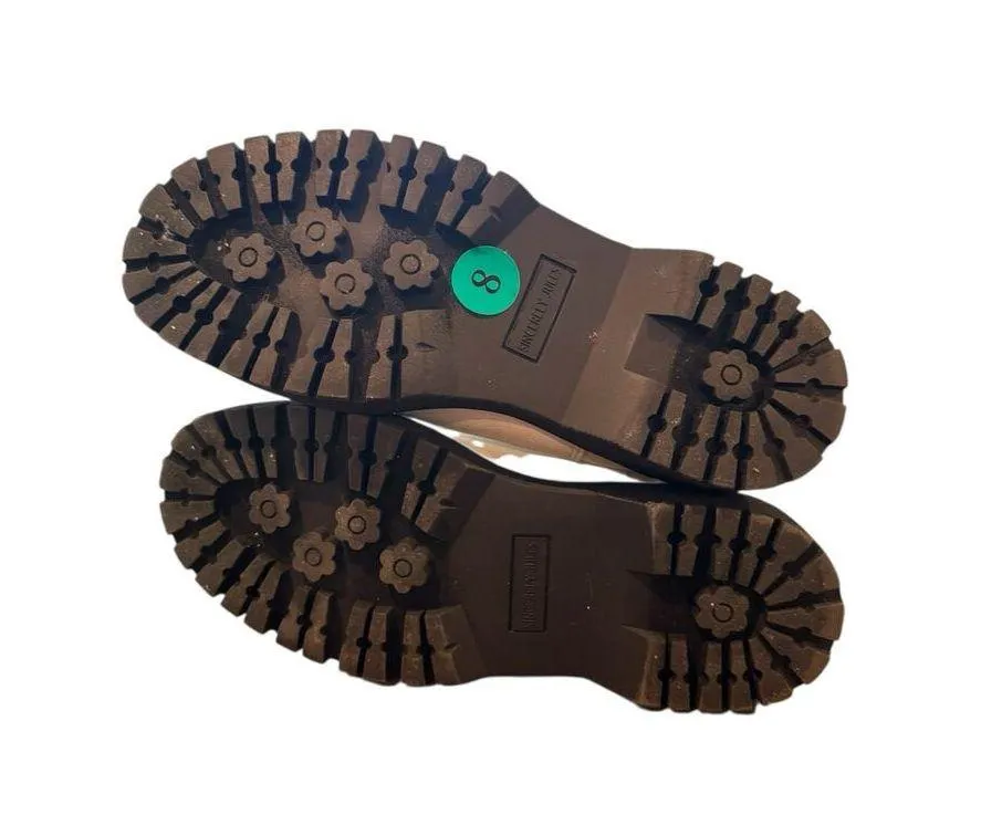 Sincerely Jules Women’s Chunky Chelsea Boots Size 8 Beige Cream Black Lug Sole - Image 8