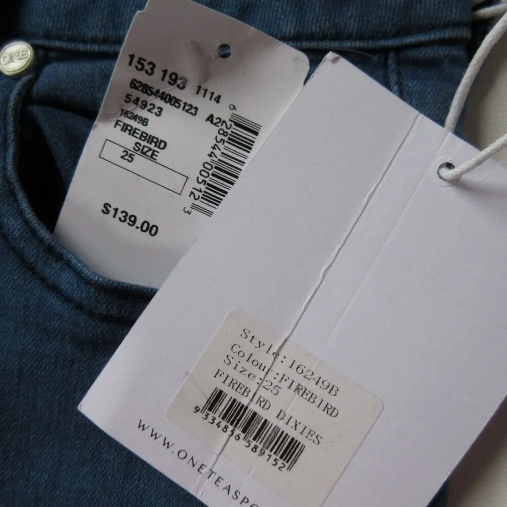 NWT One Teaspoon Freebirds in Freebird Knee Slit Destroyed Skinny Jeans 25 - Image 4