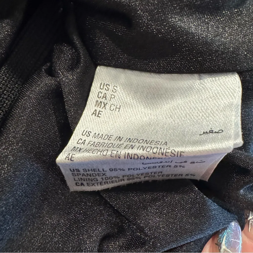 Multicolor Rainbow Sequin Stripes Pencil Skirt Stretchy Black - Image 7