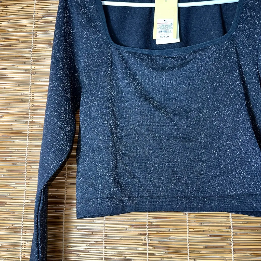 NWT All In Motion Women's Seamless Long Sleeve Blue Glitter Top Size‎ XL - Image 5