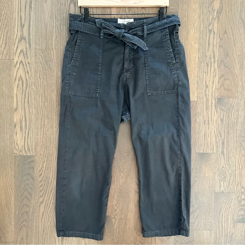 The Great The Convertible Tie Waist Cropped Pant in Charcoal Grey Size 2 Medium - Image 4