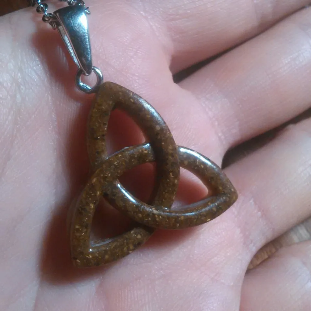 Trinity Knot Tiger's Eye Sterling Silver Pendant Stainless Steel Necklace - Image 6