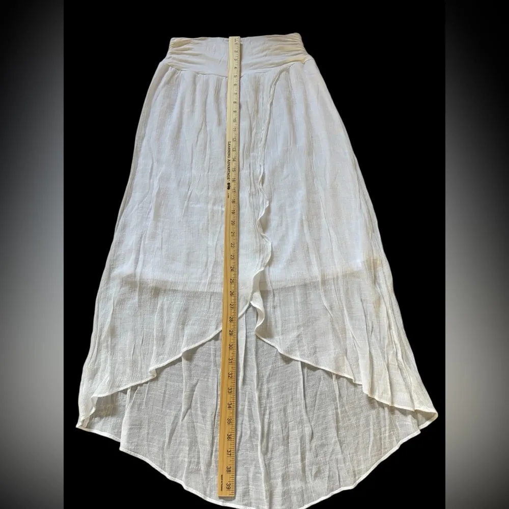 White Chiffon High Low Maxi Skirt Size XL - Image 7