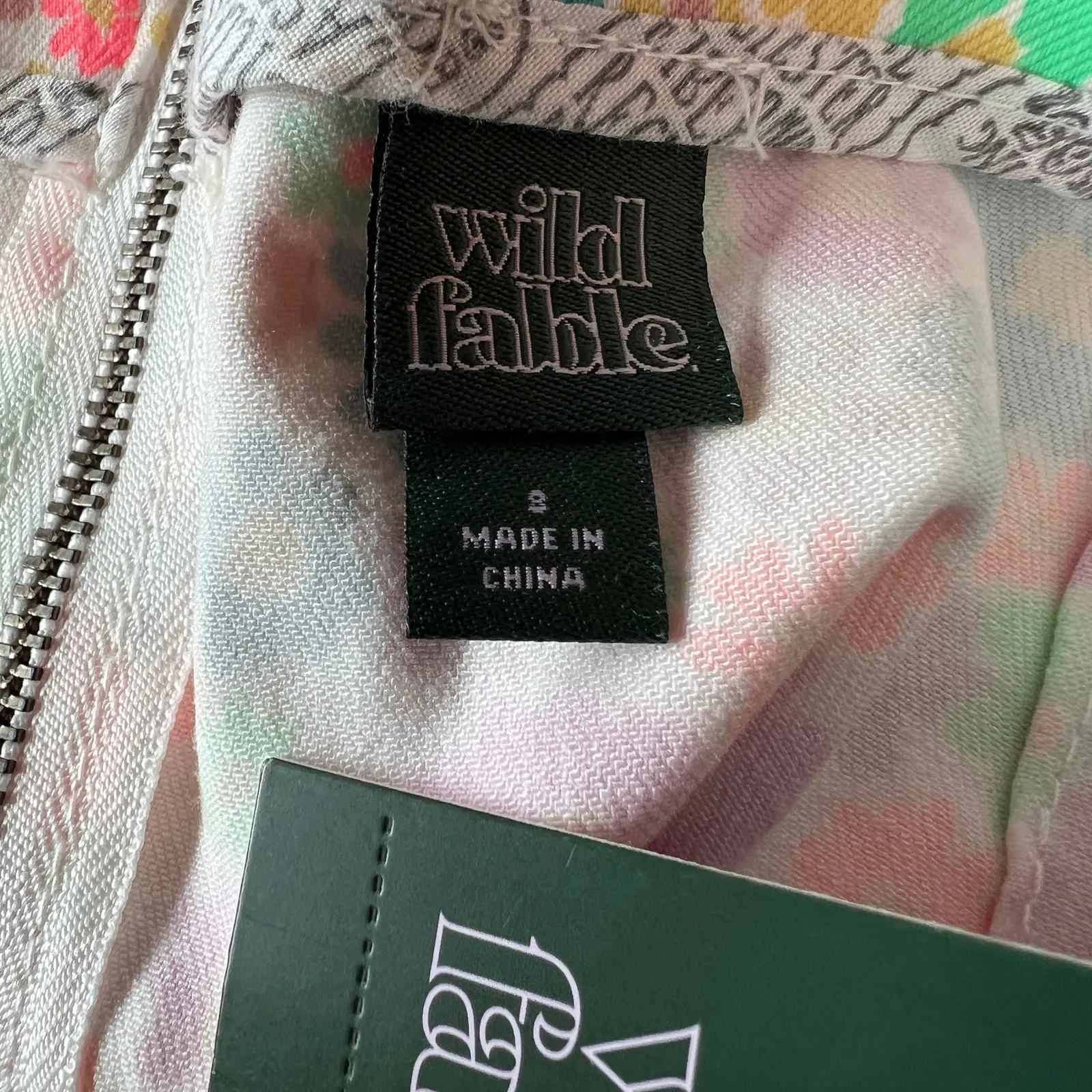 Wild Fable Women's Notch Front Floral Print Jean Mini Skirt - Size 8 - NWT - Image 2