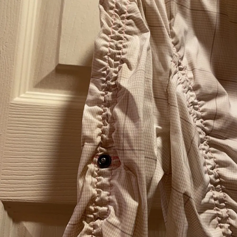 ✨Athleta Tulum Plaid Ruched Snap Front top - Image 4